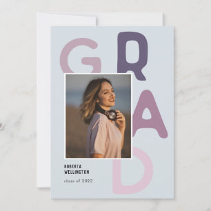 Lila Pastel Typografie Foto 2022 Abschluss Ankündigung