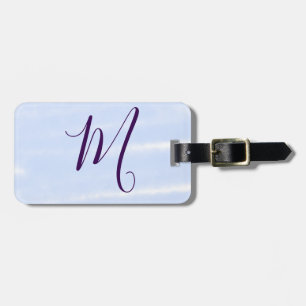 Lila-Pastell-Aquarell-Monogramm-Name-Buchstabe Ret Gepäckanhänger