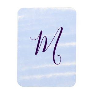 Lila-Pastell-Aquarell-Monogramm-Name-Buchstabe Ret Magnet