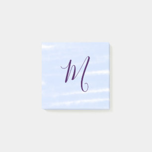 Lila-Pastell-Aquarell-Monogramm-Name-Buchstabe Ret Post-it Klebezettel