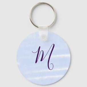 Lila-Pastell-Aquarell-Monogramm-Name-Buchstabe Ret Schlüsselanhänger
