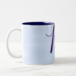 Lila-Pastell-Aquarell-Monogramm-Name-Buchstabe Ret Zweifarbige Tasse