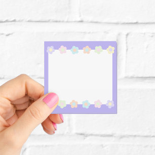 Lila-Pastell-Blumen-Notizzettel Post-it Klebezettel