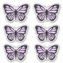Lila Pastell-Butterfly-Aufkleberpackung