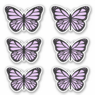 Lila Pastell-Butterfly-Aufkleberpackung Aufkleber