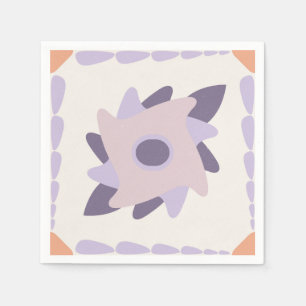 Lila Pastell Dekorative bunte Fliese Serviette