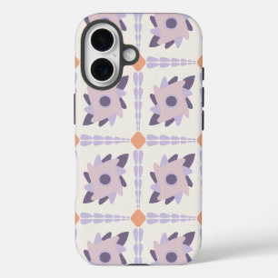 Lila Pastell-Dekorfliesenmuster iPhone 16 Hülle