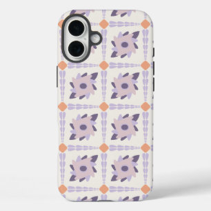 Lila-Pastell-Dekorfliesenmuster iPhone 16 Plus Hülle