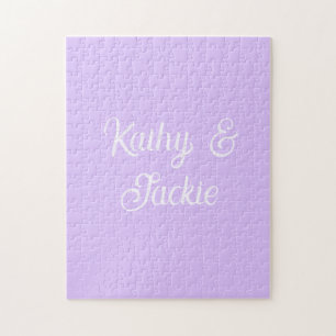Lila Pastell Retro Paar Hochzeitsname stilvoll na