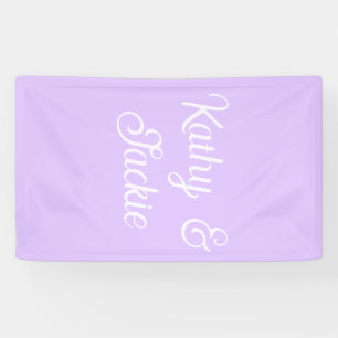 Lila Pastell Retro Paar Hochzeitsname stilvoll na Banner