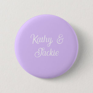 Lila Pastell Retro Paar Hochzeitsname stilvoll na Button