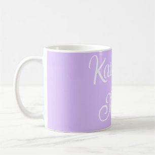 Lila Pastell Retro-Paar-Hochzeitsname stilvoll na Kaffeetasse