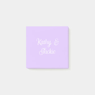 Lila Pastell Retro Paar Hochzeitsname stilvoll na Post-it Klebezettel