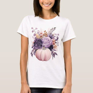 Lila pastellfarbenes Halloween-Kürbis-Shirt T-Shirt