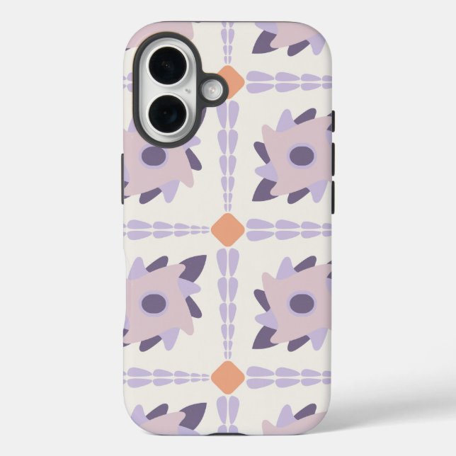 Lila Pastellfliese iPhone 16 Hülle (Rückseite)