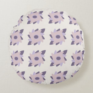 Lila Pastellfliese Rundes Kissen