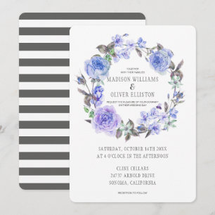 Lila Pastellwatercolor Wedding Blumen Einladung