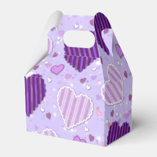 Lila Patchwork-Herz Geschenkschachtel