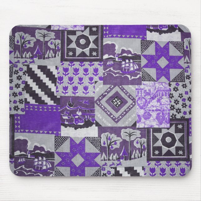 Lila Patchwork Mousepad (Vorne)