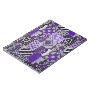Lila Patchwork-Notebook Notizblock