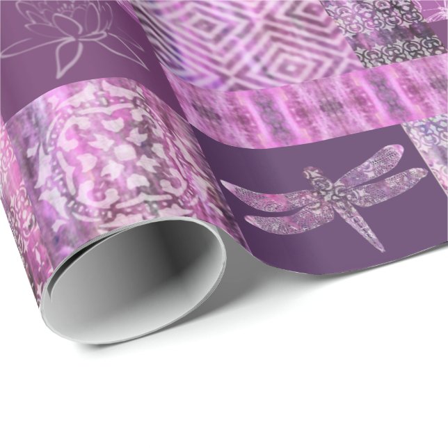 Lila Patina: Mosaik Geschenkpapier (Rolleneckpunkt)