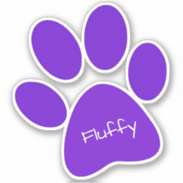 Lila Paw-Druck, kundenspezifisch geschnitten Vinyl Aufkleber