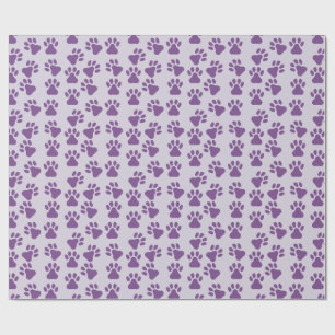 Lila Pawprints Geschenkpapier