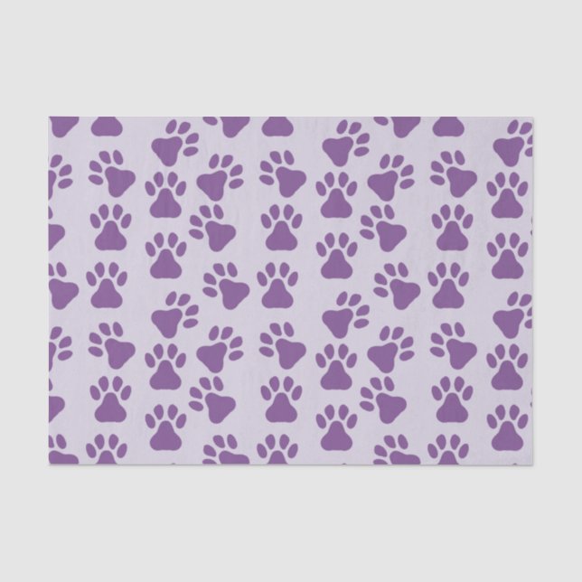 Lila Pawprints Seidenpapier (Vorderseite)