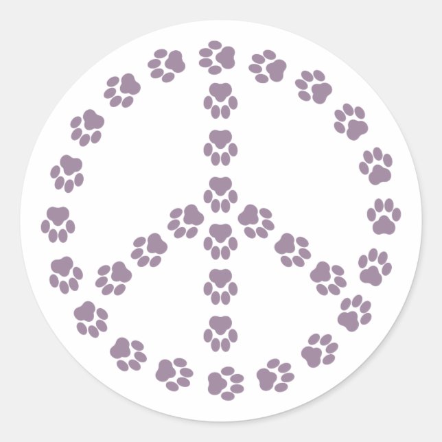 Lila Pay Print Peace Sign Sticker (Vorderseite)