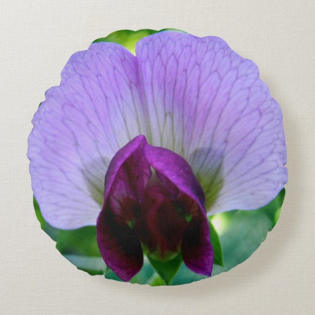 Lila Pea Blume Kissen (Vorderseite)