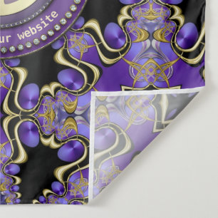 Lila PEACE Gold Royal Geometry Mandala Large Clo Wandteppich
