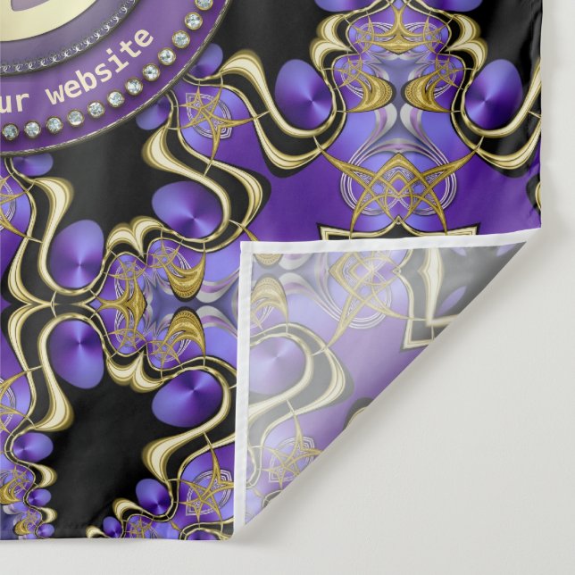 Lila PEACE Gold Royal Geometry Mandala Large Clo Wandteppich (Detail)