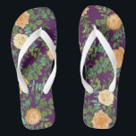 Lila Peach Wedding Floral Rose Flip Flops<br><div class="desc">Schöne lila und pfirsichfarbene Hochzeitskollektion mit Rose und Blume aus Peony. Ein wunderschöner Blumenlook,  der sich perfekt für ein elegantes Frühlings-,  Sommer- oder Herbstereignis eignet!</div>