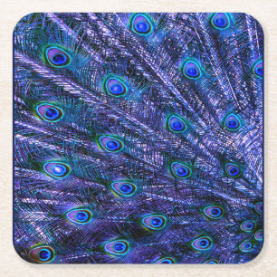 Lila Peacock Feathers Baby Blanket Rechteckiger Pappuntersetzer