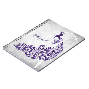Lila Peacock Personalisiert SpiralNotebook Notizblock