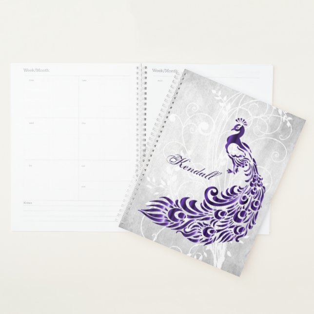 Lila Peacock Personalisierter Planer (Anzeige)