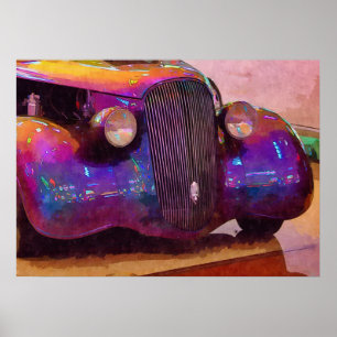 Lila Pearl Classic Car Front End Poster Art