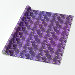 Lila Pearl Mermaid Dragon Scales Musterurlaub Geschenkpapier