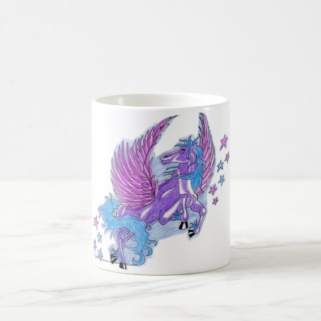 Lila Pegasus Fantasy-Tasse Kaffeetasse (Mittel)
