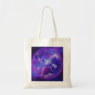 Lila Pegasus   Neon-Geflügeltes Pferd-Galaxie-Kuns Tragetasche