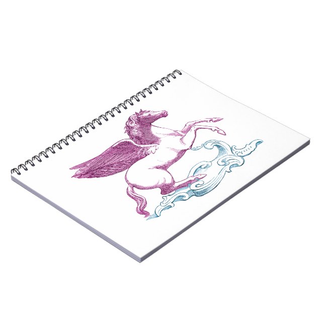 Lila Pegasus-Notebook Notizblock (Linke Seite)