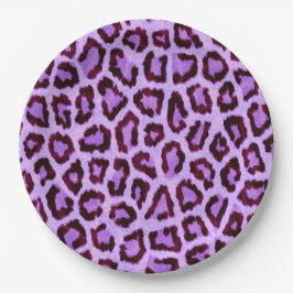 Lila Pelzmuster aus rosa Leoparden Pappteller