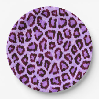 Lila Pelzmuster aus rosa Leoparden Pappteller