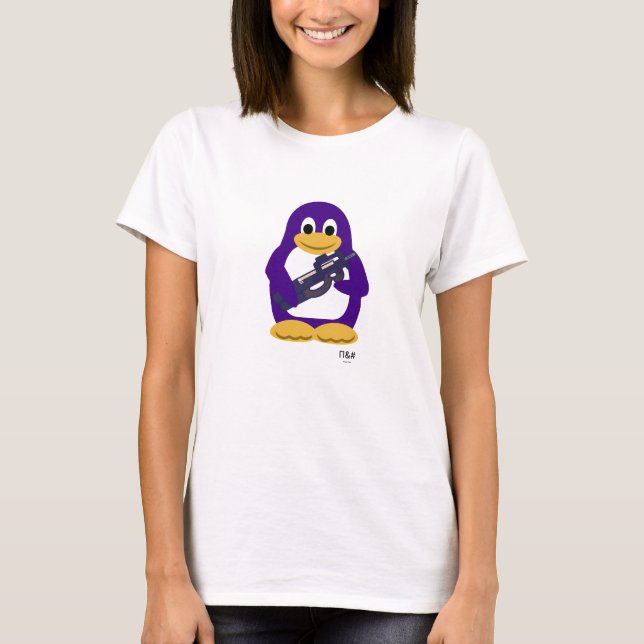 Lila Penguin T-Shirt (Vorderseite)