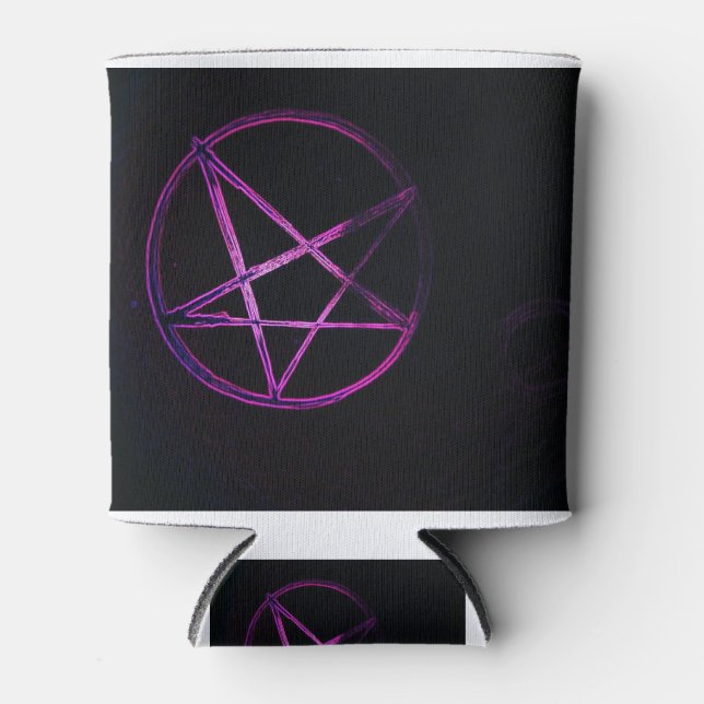 lila Pentagramm Dosenkühler (Vorderseite)