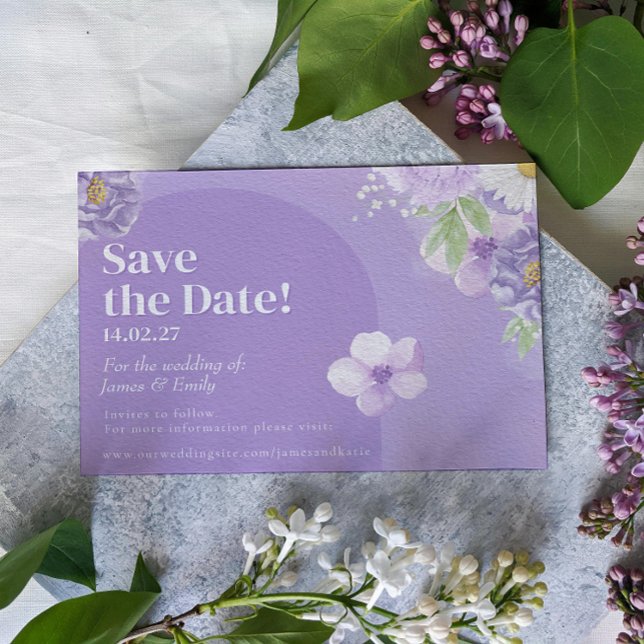 Lila "Peonies Romance Save the Date Card" (Von Creator hochgeladen)