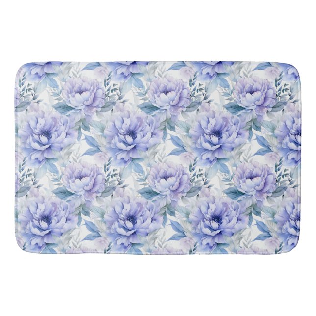 Lila Peony Floral Bad Badematte (Vorderseite)
