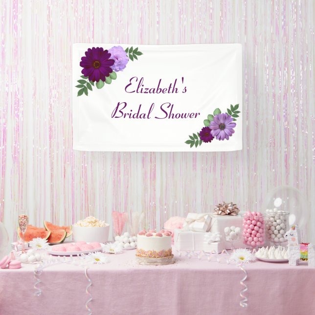 Lila Peony Floral Brautparty Banner (Party)