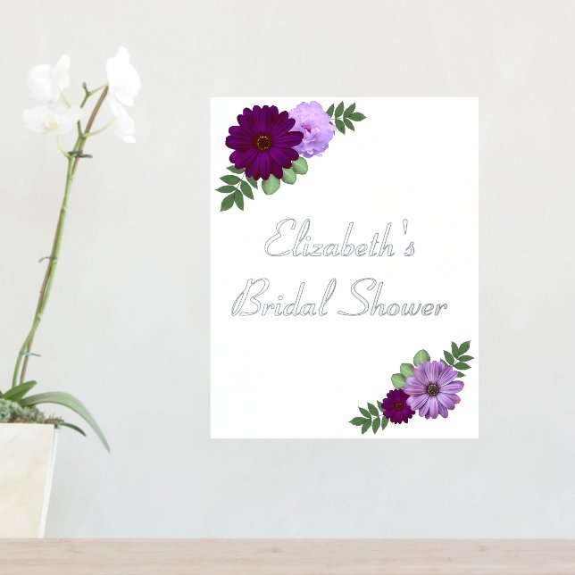 Lila Peony Floral Brautparty Foliendrucke (In Situ (Eingangstisch))