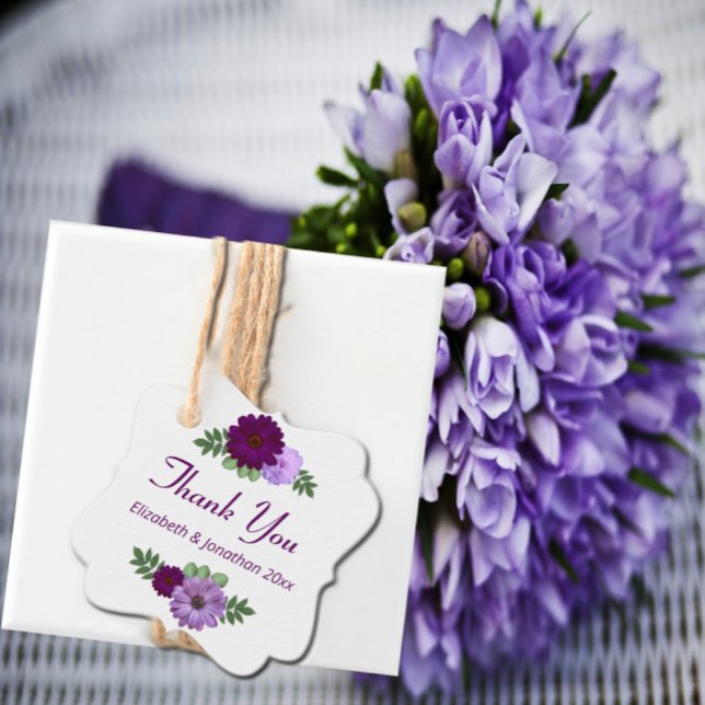 Lila Peony Floral Wedding Geschenkanhänger (Von Creator hochgeladen)